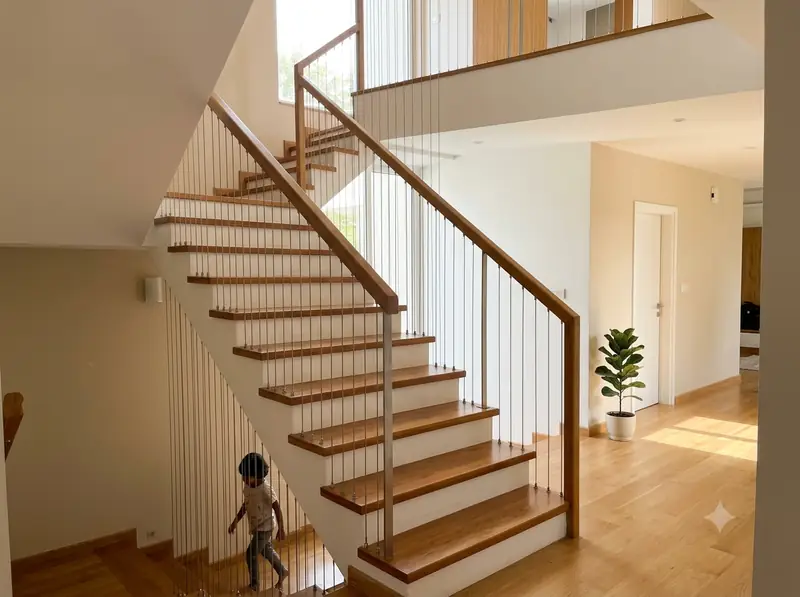 Invisible Grills for Staircase close-up detail — Harsha Invisible Grills