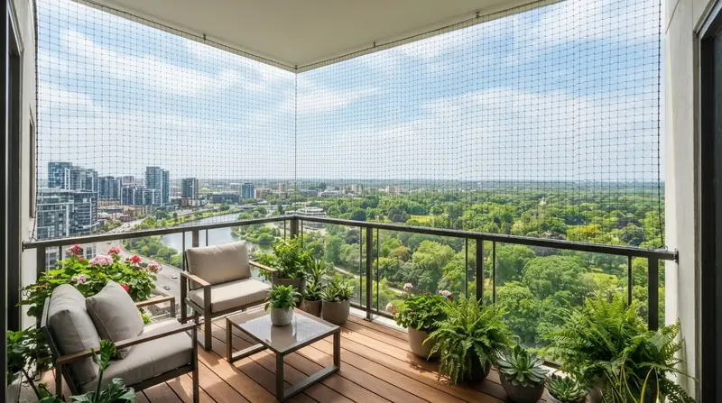 Balcony Safety Nets installation — Harsha Invisible Grills