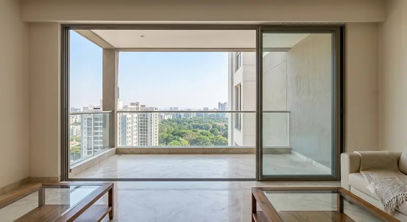Open balcony before invisible grill installation